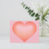 Lachs Fade Heart Postkarte (Stehend Vorderseite)