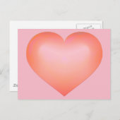 Lachs Fade Heart Postkarte (Vorne/Hinten)