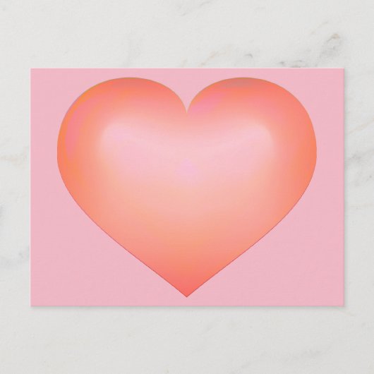 Lachs Fade Heart Postkarte (Vorderseite)