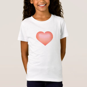Lachs-Fade-Herz T-Shirt