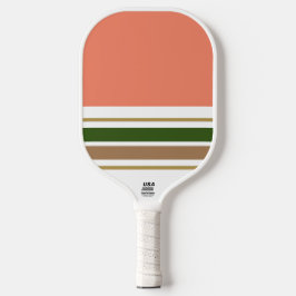 Lachs Farbblock Fett Grünbraune Streifen Pickleball Schläger