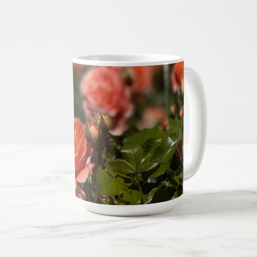 Lachs Farbige Rose Kaffeetasse (VorderseiteRechts)