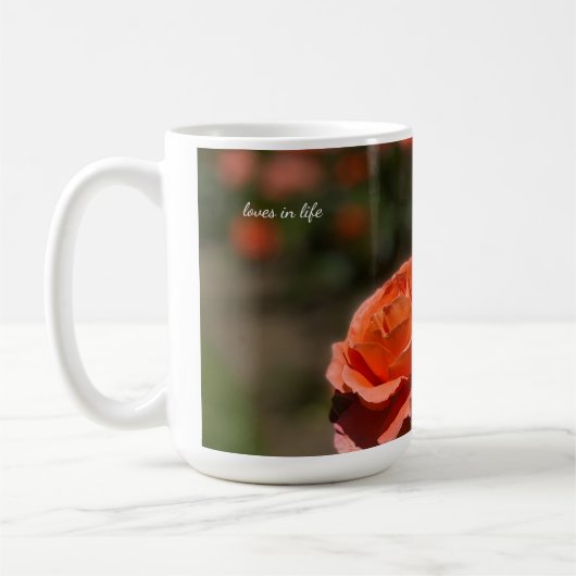 Lachs Farbige Rose Kaffeetasse (Links)