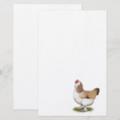 Lachs Faverolle Hen Briefpapier (Vorne/Hinten)
