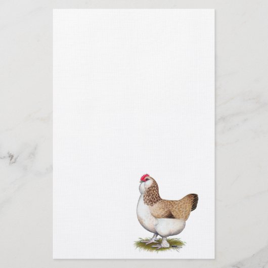 Lachs Faverolle Hen Briefpapier (Vorderseite)
