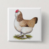 Lachs Faverolle Hen Button (Vorderseite)