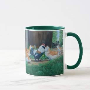 Lachs Favorelle Hühner/Amish Pferd und Buggy Tasse