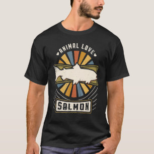 Lachs Fisch Vintage Klassiker Retro Tier T-Shirt