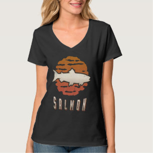 Lachs Fisch Vintage Retro Klassiker Tier Sonnenunt T-Shirt