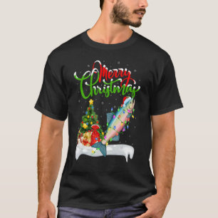 Lachs Fisch Weihnachten Dekorationen Weihnachtsman T-Shirt