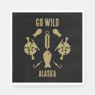 Lachs Fischen Alaska Serviette