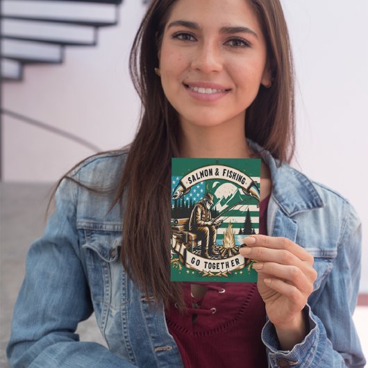 Lachs & Fischen: Ein Tag am See Postkarte