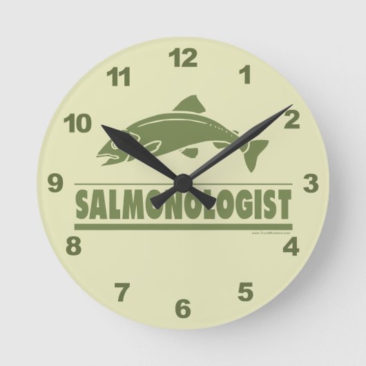 Lachs Fischen Runde Wanduhr (Vorderseite)