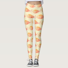 Lachs-Fischgruppe Leggings