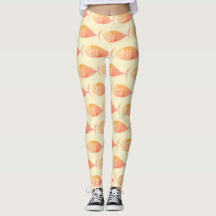 Lachs-Fischgruppe Leggings