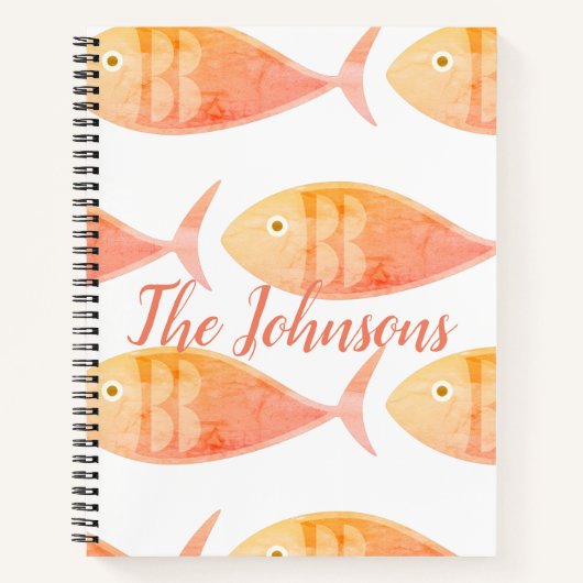 Lachs Fish Group Notebook Notizblock (Vorderseite)