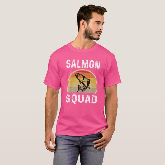 Lachs Fisherman Fischen Salmon Squad Re T-Shirt (Vorne ganz)