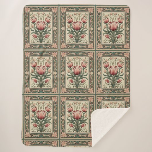 Lachs geblüht und smaragdgrüne Ziergegenstände Sherpadecke (Vorderseite)