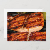 Lachs, gegrillt postkarte (Vorne/Hinten)