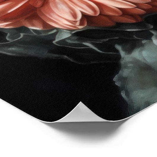 Lachs Gerbera Daisy Blume Art Print Poster (Ecke)