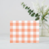 Lachs-Gingham-Muster Postkarte (Stehend Vorderseite)