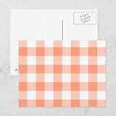 Lachs-Gingham-Muster Postkarte (Vorne/Hinten)