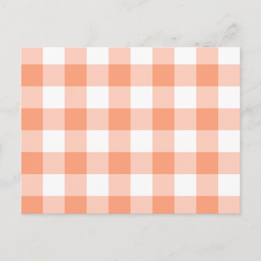 Lachs-Gingham-Muster Postkarte (Vorderseite)