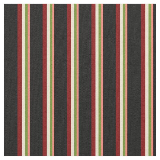 Lachs, grün, Beige, Maroon und schwarz Stoff (Nahaufnahme)