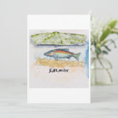 Lachs Grußkarte Einladung (Stehend Vorderseite)