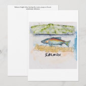 Lachs Grußkarte Einladung (Vorne/Hinten)