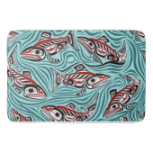 Lachs Haida Art Spirit Pacific Native Badematte (Vorderseite)