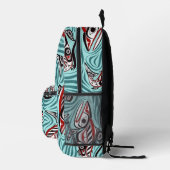 Lachs Haida Art Spirit Pacific Native Bedruckter Rucksack (Rechts)