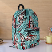 Lachs Haida Art Spirit Pacific Native Bedruckter Rucksack