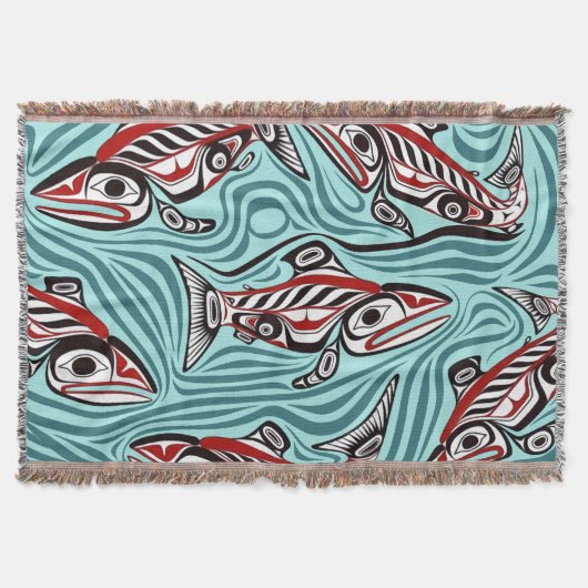 Lachs Haida Art Spirit Pacific Native Decke (Vorderseite)