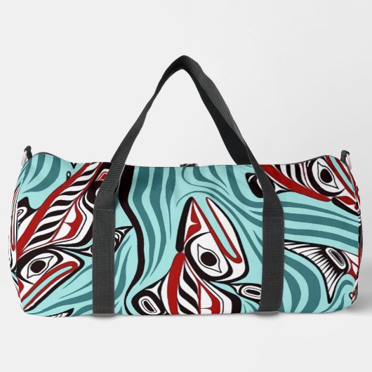 Lachs Haida Art Spirit Pacific Native Duffle Bag (Vorderseite)