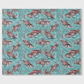 Lachs Haida Art Spirit Pacific Native Geschenkpapier (Flach)