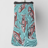 Lachs Haida Art Spirit Pacific Native Golf Headcover (Rotieren 90)