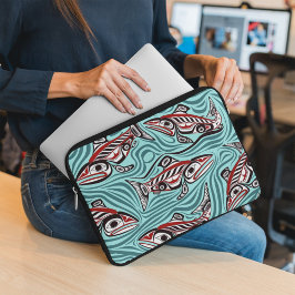 Lachs Haida Art Spirit Pacific Native Laptopschutzhülle