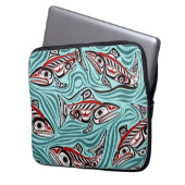 Lachs Haida Art Spirit Pacific Native Laptopschutzhülle (Vorderseite Links)