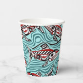 Lachs Haida Art Spirit Pacific Native Pappbecher (Rückseite)