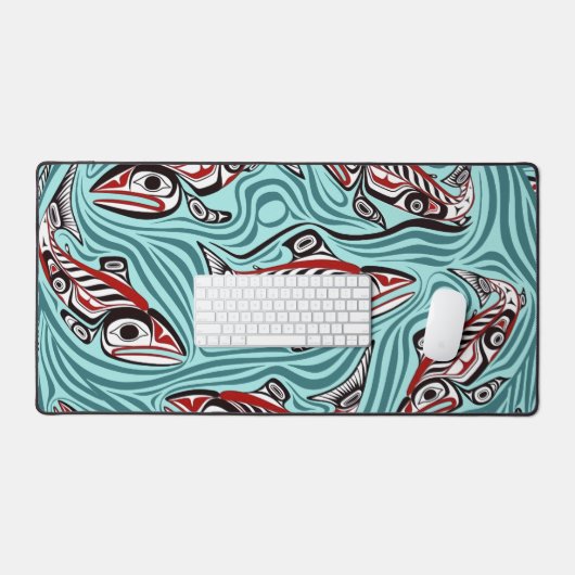 Lachs Haida Art Spirit Pacific Native Schreibtischunterlage (Tastatur & Maus)