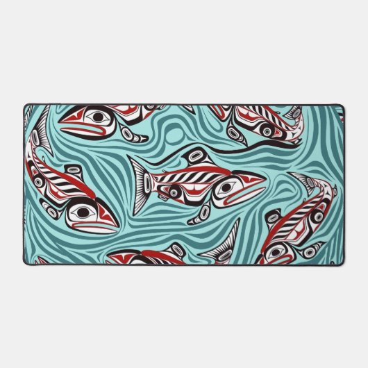 Lachs Haida Art Spirit Pacific Native Schreibtischunterlage (Vorderseite)