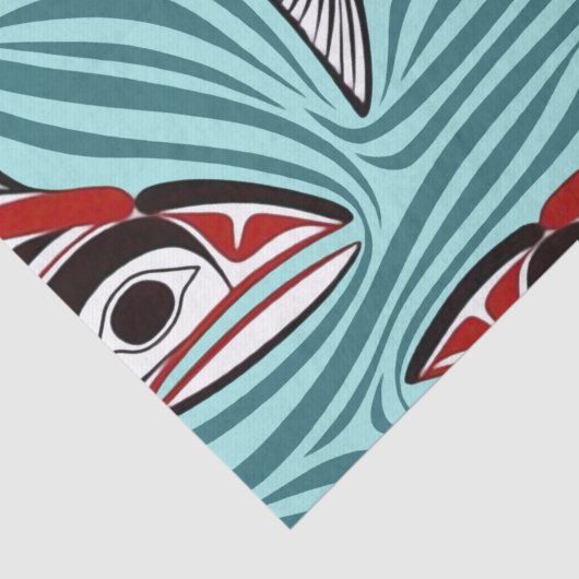 Lachs Haida Art Spirit Pacific Native Seidenpapier (Detail)