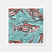 Lachs Haida Art Spirit Pacific Native Serviette (Vorderseite)