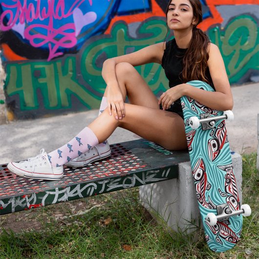 Lachs Haida Art Spirit Pacific Native Skateboard