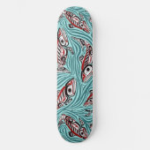 Lachs Haida Art Spirit Pacific Native Skateboard (Vorderseite)