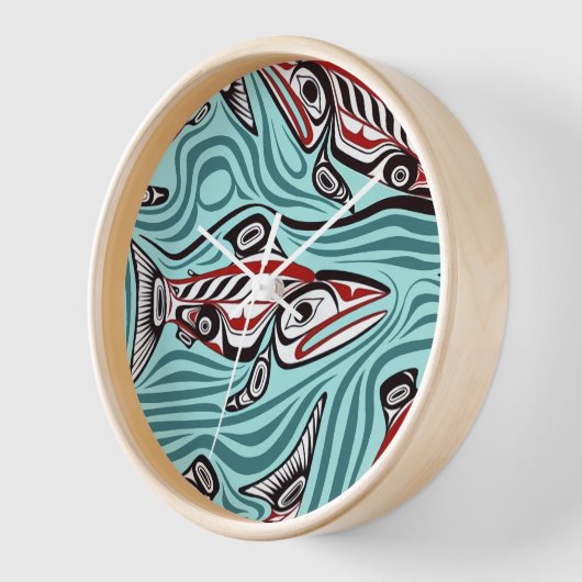 Lachs Haida Art Spirit Pacific Native Uhr (Winkel)