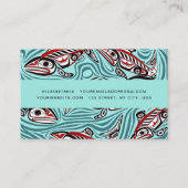 Lachs Haida Art Spirit Pacific Native Visitenkarte (Rückseite)