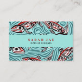 Lachs Haida Art Spirit Pacific Native Visitenkarte (Vorderseite)