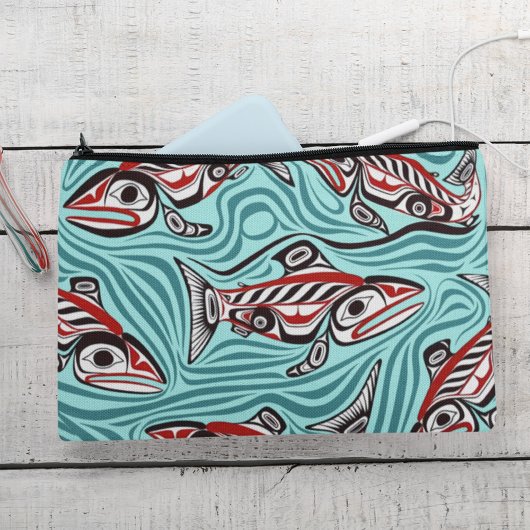 Lachs Haida Art Spirit Pacific Native Zubehörtasche
